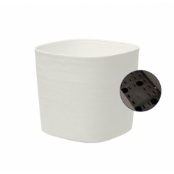 Pot avec réserve d'eau - GARDEN ID Respect - Blanc 25 x 25 cm - 100% déchets ...