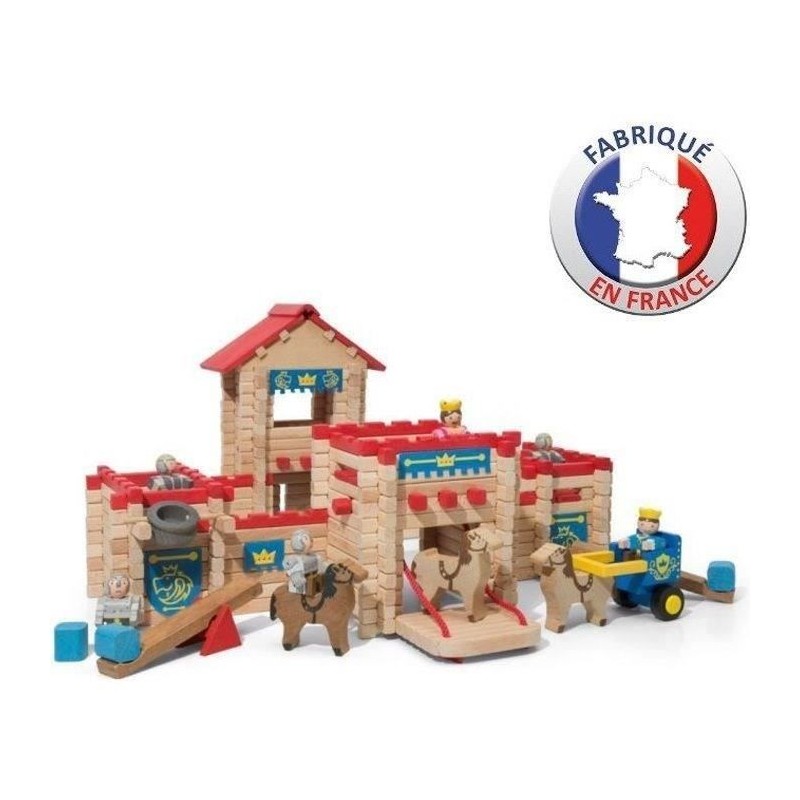 JEUJURA - Le Chateau Fort en bois - Jeu de construction - 300 pieces