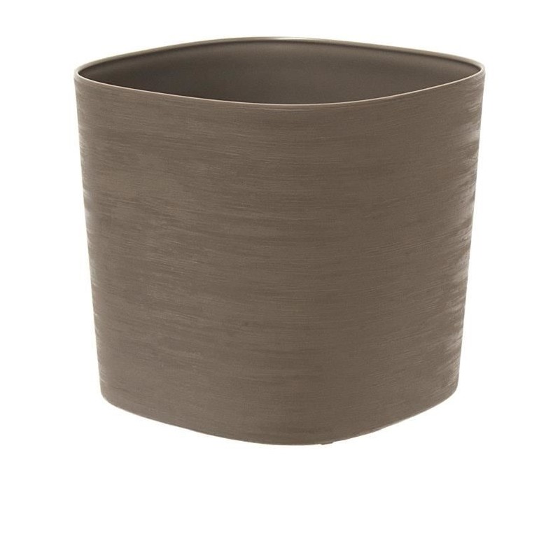 Pot avec réserve d'eau - GARDEN ID Respect - Taupe 25 x 25 cm - 100% déchets ...