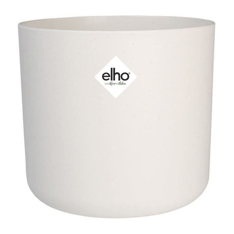 ELHO Pot de fleurs rond B.FOR Soft - Plastique - Ø24,7 x H 23,3 cm - Blanc