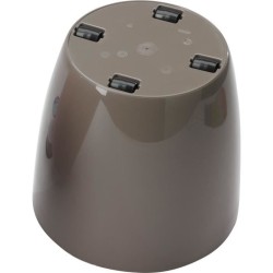 Cache-pot brillant - GARDEN ID - Shiny Taupe avec roulettes - 30 x 27 cm - As...