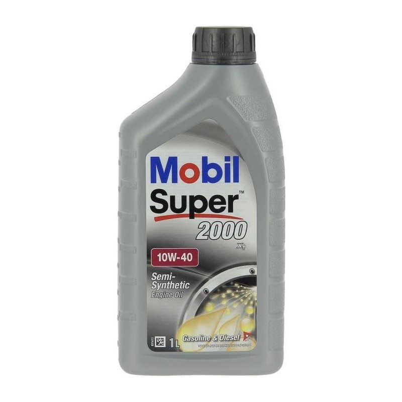Huile moteur 10W-40 Synthétique - MOBIL - Super 2000 X1 - bidon 1L -  haute p...