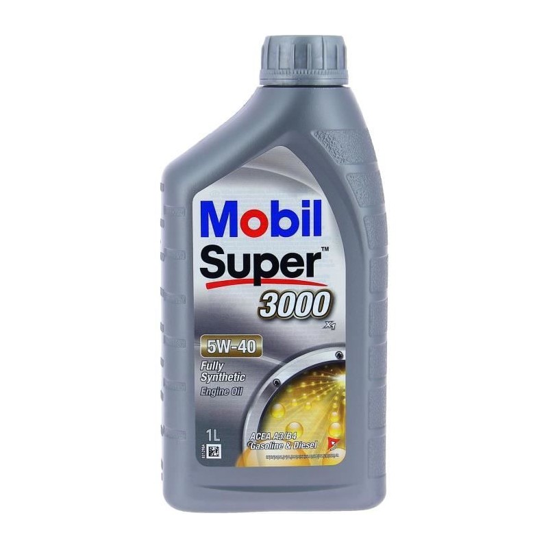 Huile moteur 5W-40 Synthétique - MOBIL - Super 3000 X1  - bidon 1L -  haute p...