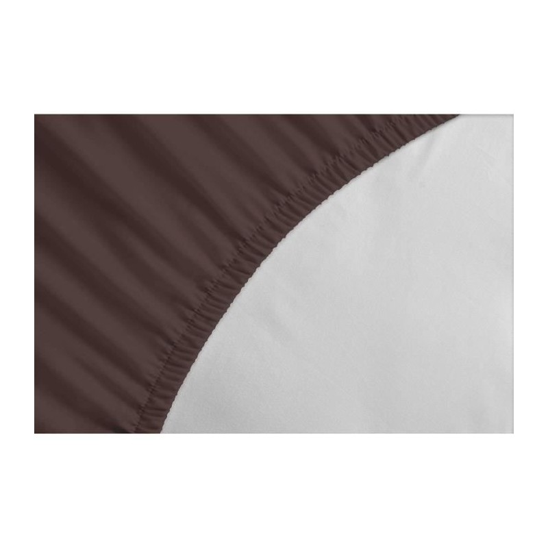 Drap-housse - LOVELY HOME - LH71594 - 180x200+30 cm - Marron