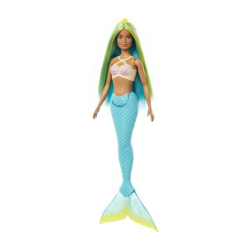 Barbie-Poupées Sirenes avec cheveux et nageoire colorés et serre-tete