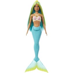 Barbie-Poupées Sirenes avec cheveux et nageoire colorés et serre-tete