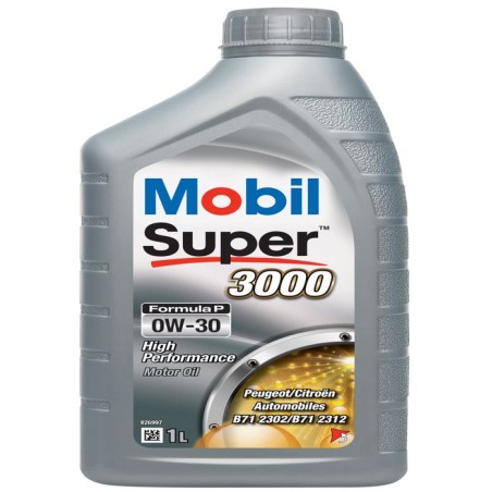 Huile moteur 0W-30 Synthétique - MOBIL - Super 3000 - Formula-P -bidon 1L -  ...