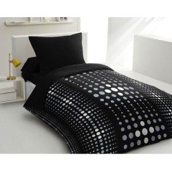 Parure de couette microfibre Steevy - 1 housse de couette 140x200 cm + 1 taie...