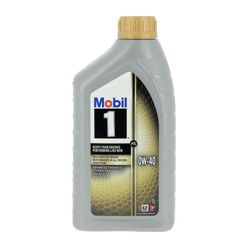 Huile moteur 5W-40 FS Synthétique - MOBIL 1 -bidon 1L -  Ultra haute performa...