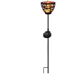 Torche solaire en métal a piquer - LUMISKY - BLOSSOM - H84.5 cm - LED blanc c...