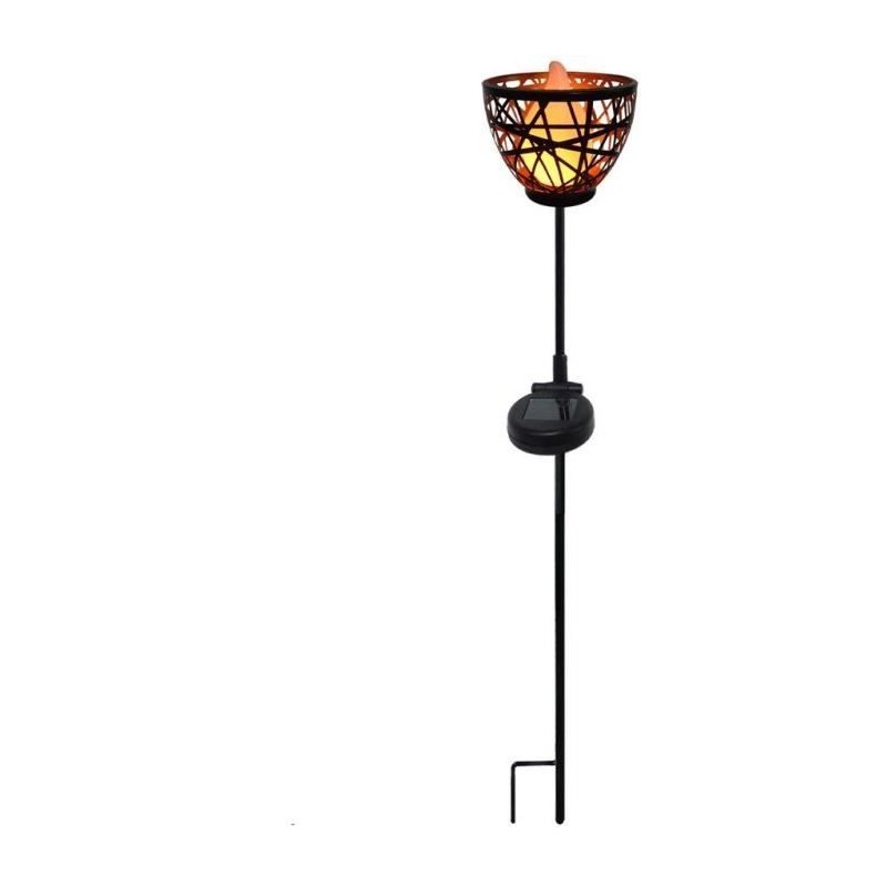 Torche solaire en métal a piquer - LUMISKY - BLOSSOM - H84.5 cm - LED blanc c...