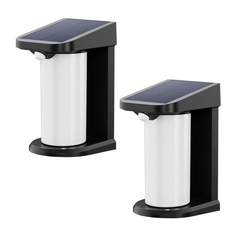 Lot de 2 projecteurs solaires - LUMISKY - LUSTY - H18 cm - Applique mural ave...
