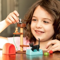 Coffret Aire de jeu pour chats adorables, figurines d'animaux avec