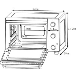 CONTINENTAL EDISON CEMF35B4 - Minifour électrique 35L noir - 1500W - Rotissoi...
