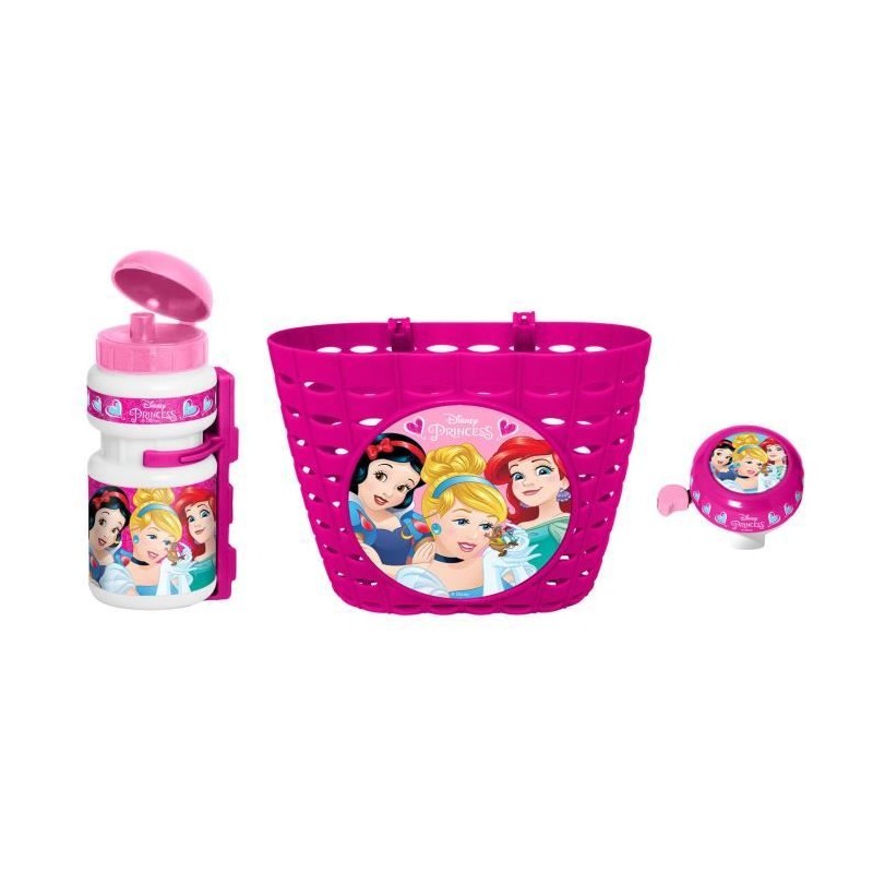 STAMP - DISNEY PRINCESSES - Combo Corbeille + Bidon + Sonnette - Fille - A pa...