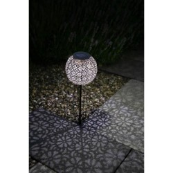 Décoration métal a énergie solaire - Design rétro - GALIX - 1 LED blanche - 8...