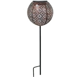 Décoration métal a énergie solaire - Design rétro - GALIX - 1 LED blanche - 8...