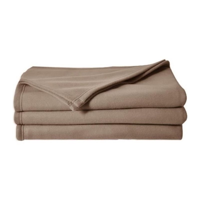Couverture Polaire Toison d'Or - Poleco - 180 x 220 cm - Coloris Taupe