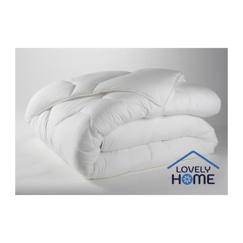 Couette tempérée 350gr/m² Anti-Acariens LOVELY HOME - 240x260 cm - Blanc