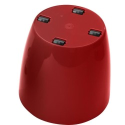 Cache-pot brillant - GARDEN ID - Shiny Rouge avec roulettes - 30 x 27 cm - As...