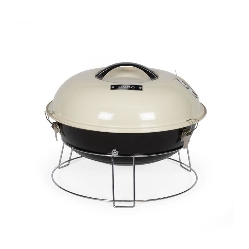 Barbecue a charbon portable - LIVOO - DOC301 - ø34 cm - Grille chromé - Haute...