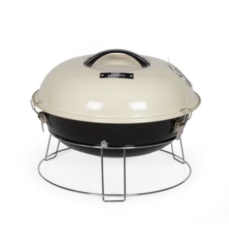 Barbecue a charbon portable - LIVOO - DOC301 - ø34 cm - Grille chromé - Haute...