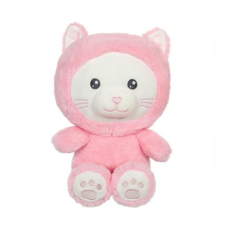 Peluche Chat Hoody Pets - GIPSY TOYS - Rose, 24 cm
