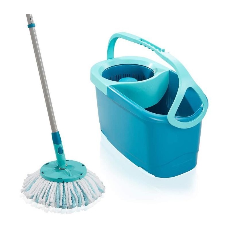 Set lave sol avec seau essoreur Leifheit Clean Twist Disc Mop 52101, balais s...