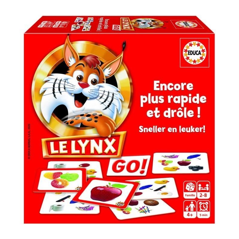 Jeu de cartes Le Lynx - EDUCA - Rouge - Dessins animés et BD - Mixte