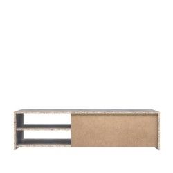 Meuble TV PILVI - Blanc et béton clair - Contemporain - L 120 x P 42,1 x H 31...