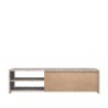 Meuble TV PILVI - Blanc et béton clair - Contemporain - L 120 x P 42,1 x H 31...