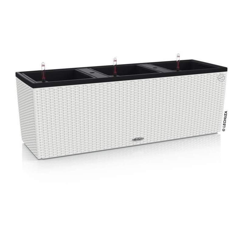 Jardiniere Trio Cottage 30 - LEC - kit complet - blanc - résistant aux intemp...