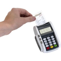 Terminal de paiement électronique avec carte bancaire et tickets de caisse - ...