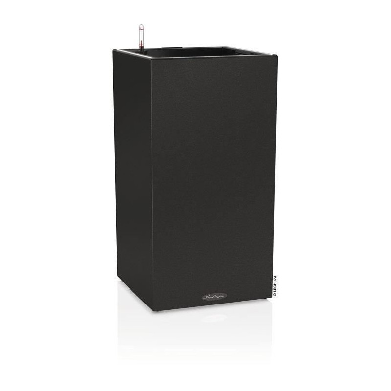 LECHUZA Pot de fleurs - Canto Stone 40 - 40 x 40 x 76 cm - Kit complet - Noir...