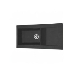 Evier a encastrer en résine 1000 x 500 mm 1 grande cuve - Noir - STRADOUR Lie...