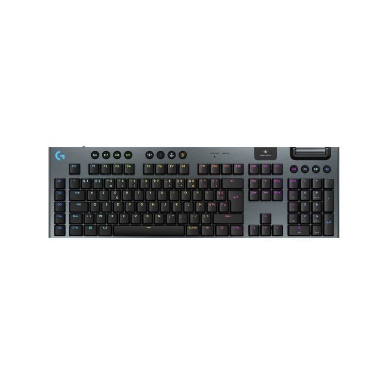 Clavier gamer - Sans fil - Logitech G - G915 X - AZERTY - Switch clicky - Noir