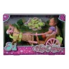 Caleche et cheval pour poupée STEFFI LOVE Evi - SILVERTORN - 12cm - Accessoir...