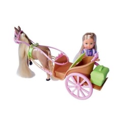 Caleche et cheval pour poupée STEFFI LOVE Evi - SILVERTORN - 12cm - Accessoir...
