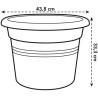 ELHO Pot de fleurs Green Basics cilinder - Ø 43,8 x H 33,8cm - Terre cuite doux