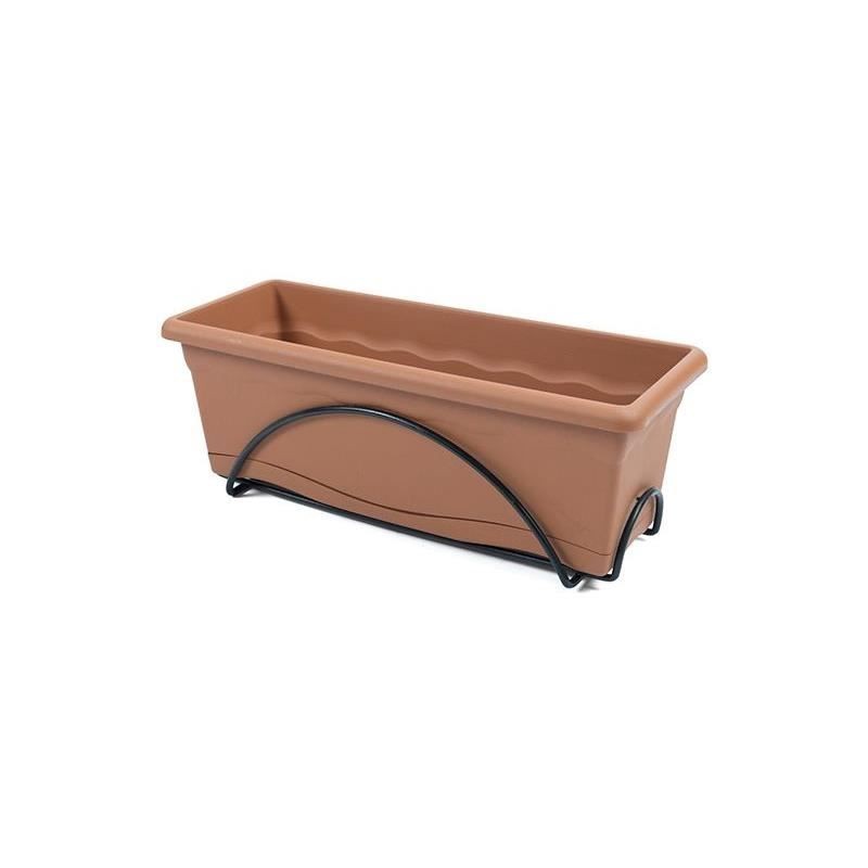 Pot de fleur - PLASTIKEN - Jardiniere 50x20cm - Orange - Terracota - 10 L