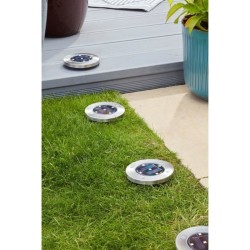 Pack de 4 Spots solaires UpSMART GARDEN -Light - 5 lumens - Acier - LED intég...