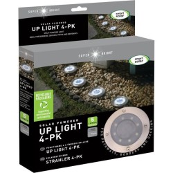 Pack de 4 Spots solaires UpSMART GARDEN -Light - 5 lumens - Acier - LED intég...