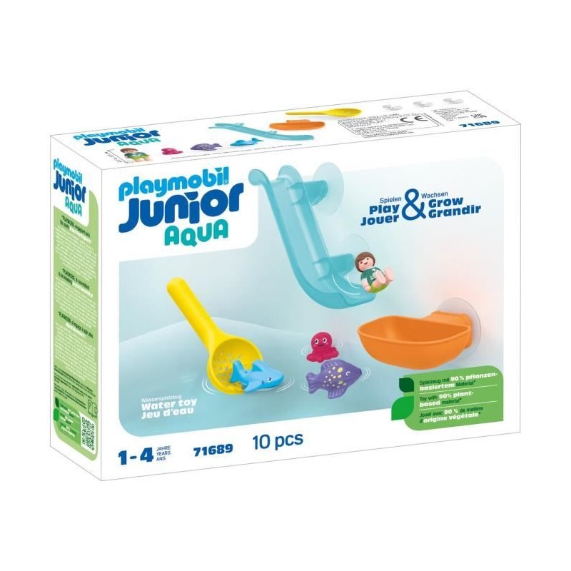 PLAYMOBIL Junior 71689 Toboggan aquatique et animaux marins, Jouet pour le ba...