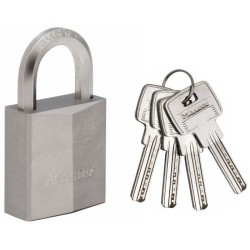 Cadenas en laiton nickelé 40mm - MASTER LOCK - Anse hexagonale - Haute sécuri...
