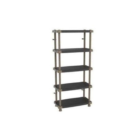 Étagere haute PLASTIKEN TITANIUM - 5 plateaux bi-couleur - Noir et Taupe - 30...
