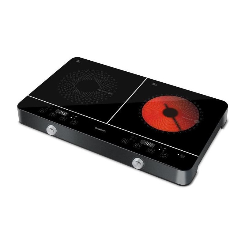 Plaque de cuisson a induction et radiante - SENCOR - SCP 4001BK - 3400 W - 2 ...
