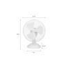 Ventilateur de table OCEANIC - 30W - Diametre 23 cm - 2 vitesses - Oscillant ...