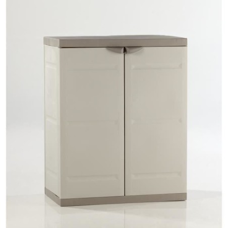 TITANIUM PLASTIKEN Armoire basse 2 portes avec étageres l70 x p44 x h88 cm Be...