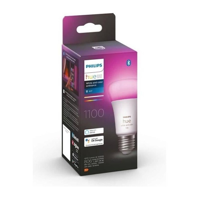 PHILIPS Hue White and Color Ambiance - Ampoule LED connectée 10W Equivalent 7...