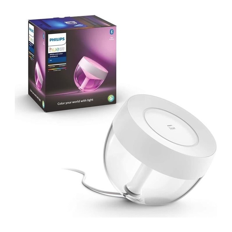 Philips Hue White & Color Ambiance, Iris compatible Bluetooth, Blanc, fonctio...